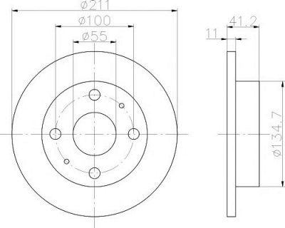 HELLA PAGID 8dd355107291 -  Тормозной диск